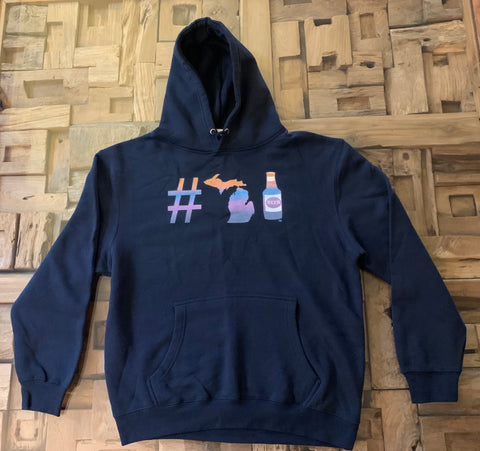 #MICHIGANBEER NAVY HOODIE