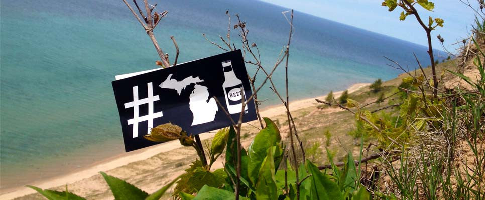 #michiganbeer on the beach of Lake Michigan